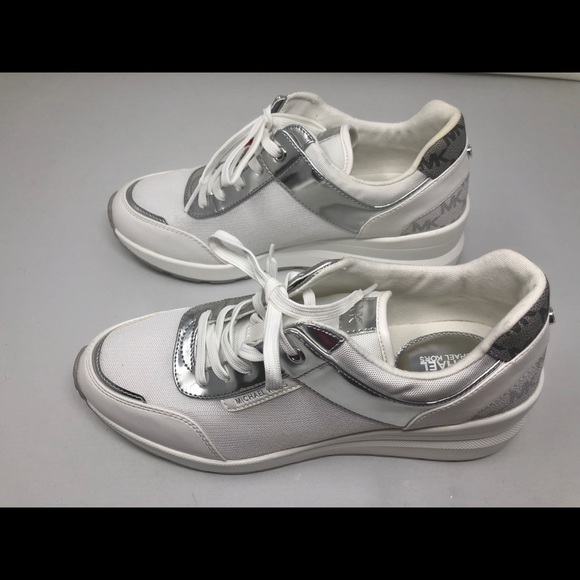 Michael Kors White/Silver Sneakers NWT - Picture 6 of 8